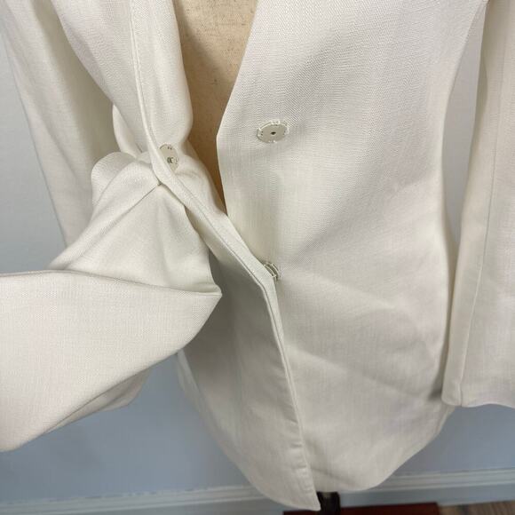 Zara Limited Edition White Blazer Mini Dress Women's Small Lined Twist Bow Rare - Picture 11 of 15